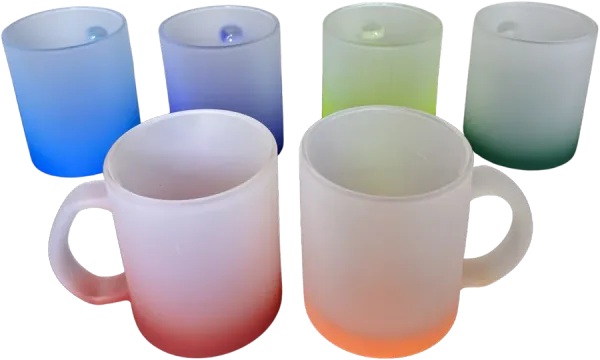 Canecas de chopp de vidro jateado em degradê